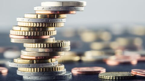 Ein Stapel aus Münzen.