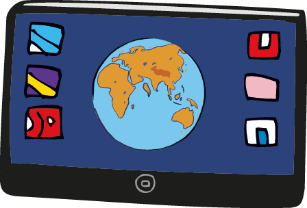 Tablet Tablet ist ein englisches Wort für diese elektronische Gerät. Damit kann man zum Beispiel im Internet surfen, Musik hören oder Sachen lesen.